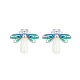 925 Sterling Silver Earrings with Luminous Stone in 10x12mm