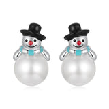 925 Sterling Silver White Gold Plated Quality Shell Pearl Earrings
