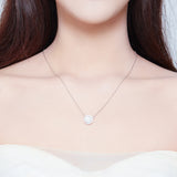 925 Sterling Silver Plated Platinum 49cm Pavé Setting CZ Necklace for Women