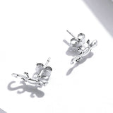 925 Sterling Silver Earrings 1.3*0.6cm for Women