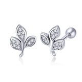 925 Sterling Silver Oxidized Pavé Setting CZ Earrings