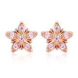 925 Sterling Silver Rose Gold Plated Pavé Setting CZ Earrings