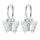 925 Sterling Silver Earrings with Resin, 23x13mm, Plated Platinum for Women