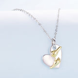 925 Sterling Silver + Plated White Gold + Plated Gold 1.8*1.2cm Necklace for Women