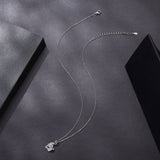 925 Sterling Silver Moissanite White Gold Plated Necklace for Women, Length 40+5cm