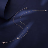 925 Sterling Silver Moissanite Necklace with 3 Stone Sizes for Women