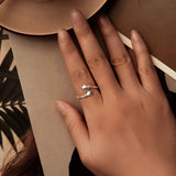 925 Sterling Silver Oxidized Pavé CZ Ring