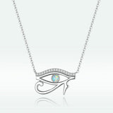 925 Sterling Silver Opal Necklace with CZ and Platinum Plating, Adjustable Length 45cm, Women’s Jewelry