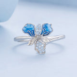 925 Sterling Silver Opal Enamel Ring for Women