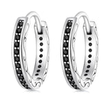 925 Sterling Silver Oxidized Pavé CZ Earrings