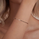 925 Sterling Silver Plated White Gold Adjustable Bracelet for Women