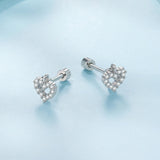 925 Sterling Silver White Gold Plated Pavé CZ Earrings