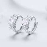 925 Sterling Silver Earrings with Pavé Setting and CZ Stone for Women