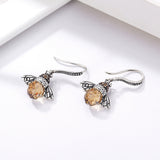925 Sterling Silver Earrings with Oxidized Finish and Pavé Setting CZ
