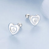 925 Sterling Silver White Gold Plated CZ Earrings