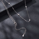 925 Sterling Silver White Gold Plated Adjustable Moissanite Necklace for Women