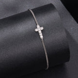 925 Sterling Silver Moissanite Bracelet 15+6cm, Plated White Gold, for Women