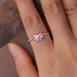 925 Sterling Silver Plated White Gold 0.65cm Pendant Ring Size 6 for Women