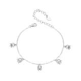 925 Sterling Silver Plated White Gold 12x41mm Pendant Bracelet