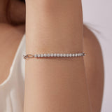 925 Sterling Silver + Moissanite White Gold 21cm Bracelet for Women