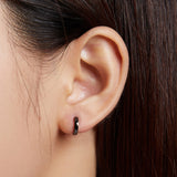 925 Sterling Silver & Plated Black Gold Earrings