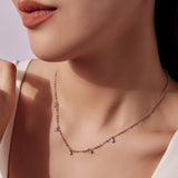 925 Sterling Silver 0.10ct Moissanite Necklace in White Gold, 40+5cm Chain for Women