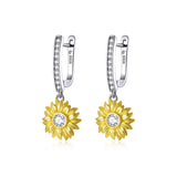 S925 Sterling Silver Plated Gold Pavé Setting CZ Earrings