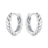 925 Sterling Silver Plated White Gold Earrings for Women - Size 11*3mm