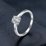 925 Sterling Silver Moissanite Ring 0.6 Carat Size 6 for Women