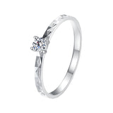 925 Sterling Silver Moissanite White Gold Plated Ring Size 6