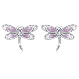 925 Sterling Silver Enamel Process Earrings with Pavé Setting CZ for Women