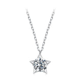 925 Sterling Silver White Gold Plated 1 Carat Moissanite 40+5cm Necklace for Women
