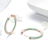 925 Sterling Silver Plated Rose Gold Pavé Setting CZ Earrings