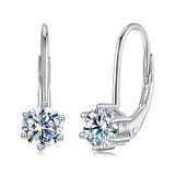 925 Sterling Silver 0.5 Carat Moissanite Earrings for Women