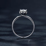 925 Sterling Silver Plated Moissanite Ring Size 6