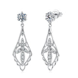 925 Sterling Silver 0.50 Carat Moissanite Earrings with White Gold Plating for Women