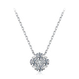 925 Sterling Silver White Gold Plated Moissanite 40+5cm Necklace for Women