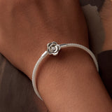 925 Sterling Silver Bracelet with Oxidized Finish and CZ 17.0 cm