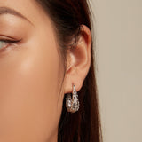 925 Sterling Silver Earrings with Pavé Set CZ, 2.5cm x 0.8cm, for Women
