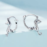 925 Sterling Silver Plated Gold Earrings Size 1.8cm for Women
