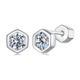 925 Sterling Silver 0.3 Carat Moissanite Earrings for Women