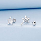 925 Sterling Silver Earrings with Pavé Setting CZ in White Gold