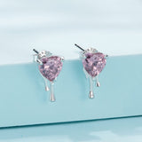 925 Sterling Silver CZ Earrings with Pavé Setting for Women