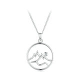 925 Sterling Silver Necklace with Pavé Setting CZ 21*16mm Pendant