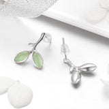 925 Sterling Silver Earrings with Synthetic Opal 1.5*1.3cm