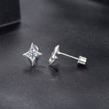 925 Sterling Silver Moissanite Earrings 0.8cm for Women