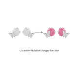 925 Sterling Silver White Gold Plated Resin Earrings 8x10mm for Women