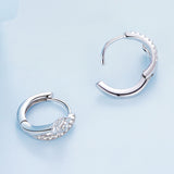 925 Sterling Silver Platinum Plated Pavé CZ Earrings