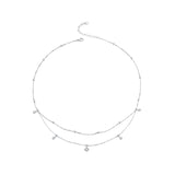 925 Sterling Silver Plated White Gold Moissanite Necklace 400+50mm for Women