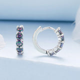 925 Sterling Silver Earrings with Pavé Setting CZ in Oxidized Finish for Women